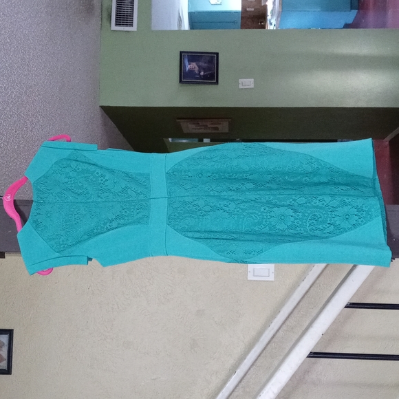 Adrianna Papell Body Contour Mini Dress Sleeveless w/Lace Women's Size 4 - Picture 5 of 6